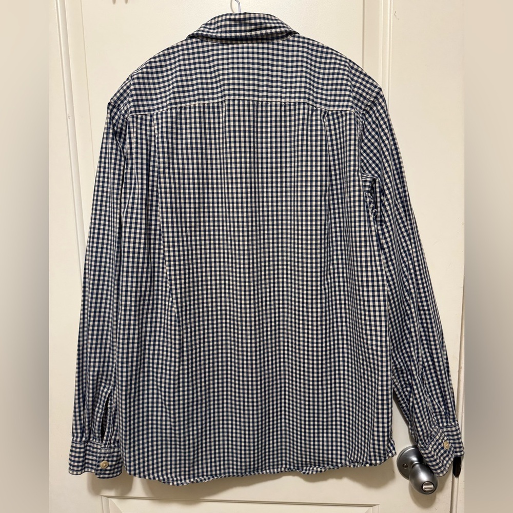 EDDIE BAUER Navy and White Shirt Size L - Picture 2 of 6